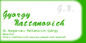 gyorgy mattanovich business card