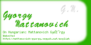 gyorgy mattanovich business card